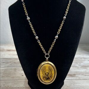 Gold and Silver Locket Necklace